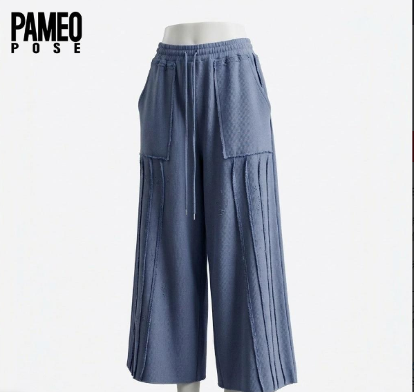 ワイドパンツ 加工後（ブランドロゴ入り）